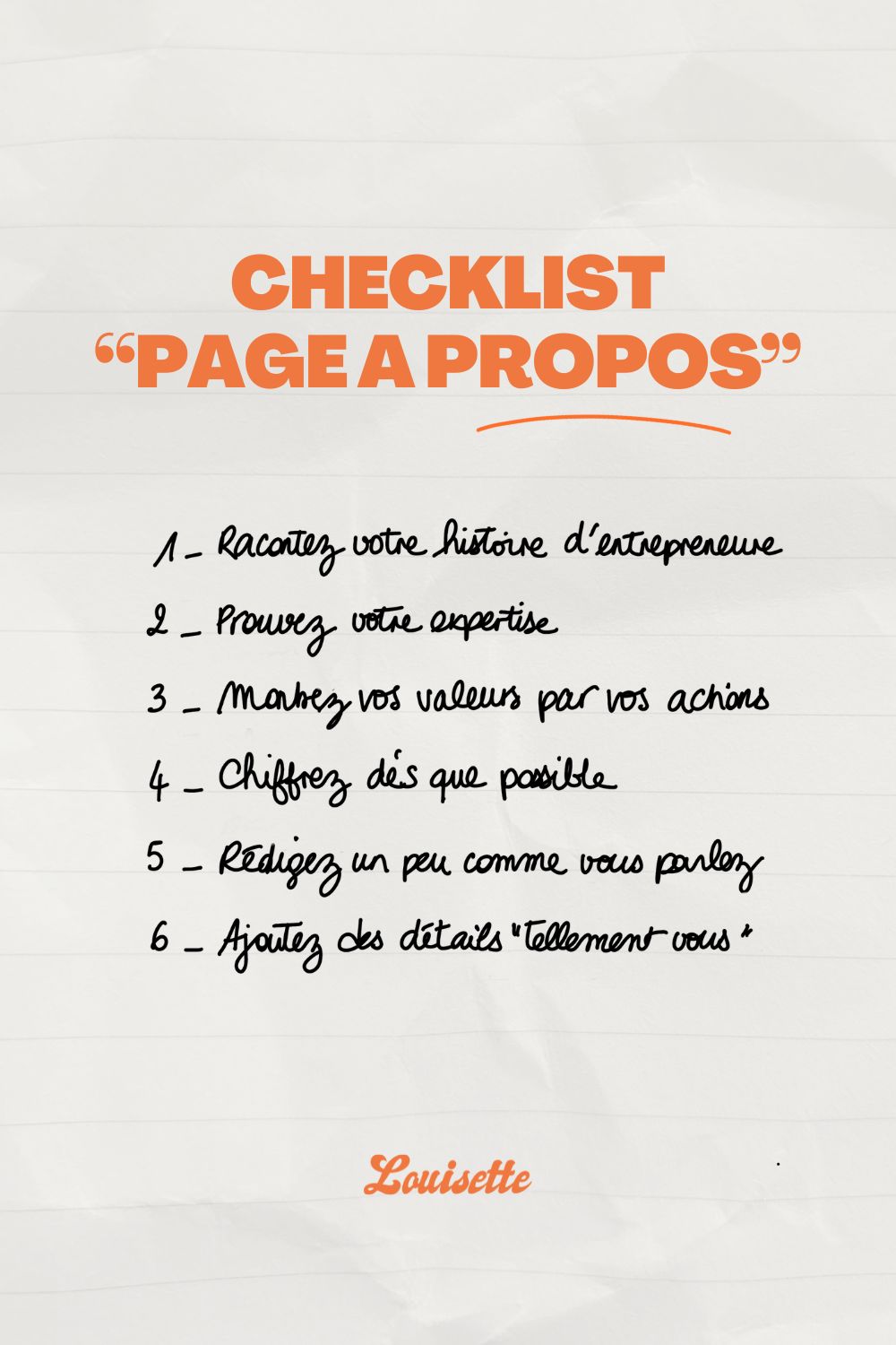 page a propos checklist